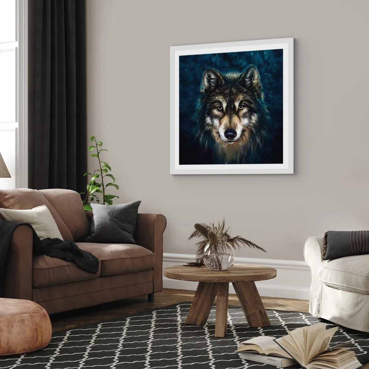 Affiche dans un cadre blanc - Poster - Alpha? Et oméga - 30x30 cm