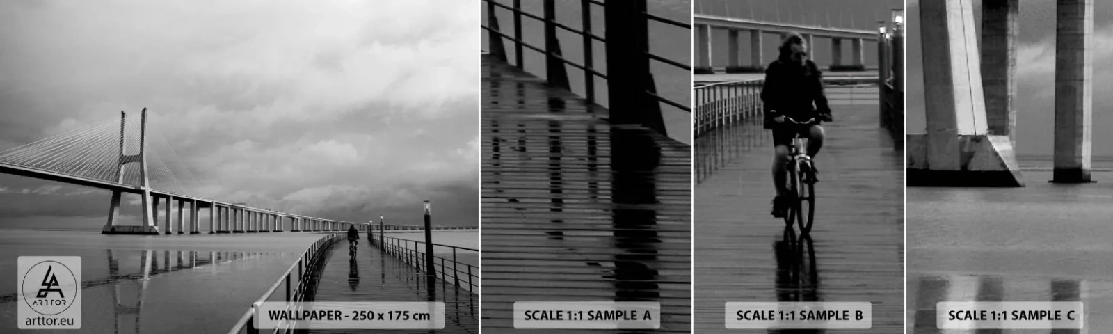 Échantillon De Papier Peint Standard Eco - A tous ceux qui lui sont important - Pont, Architecture, Paysage - 100x30 cm