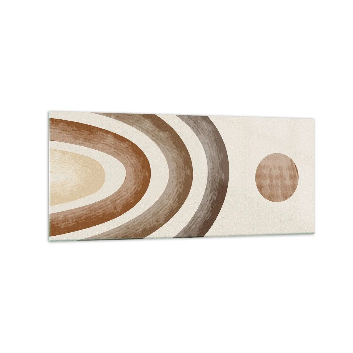 Impression sur verre - Image sur verre - Motif planétaire géométrique dans les tons de marron - 120x50cm - Dans une galaxie lointaine - Décoration murale moderne pour le salon et la chambre ARTTOR