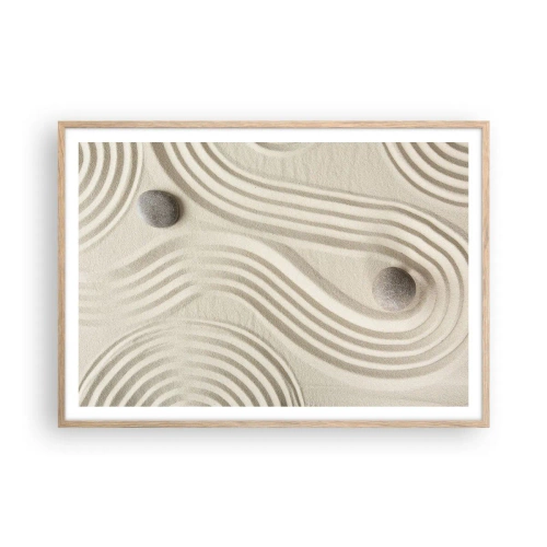 Affiche dans un chêne clair - Poster - Touche de chaleur - 100x70 cm