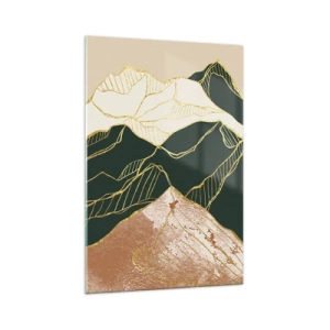 Impression sur verre - Image sur verre - Sommets dorés - 70x100 cm
