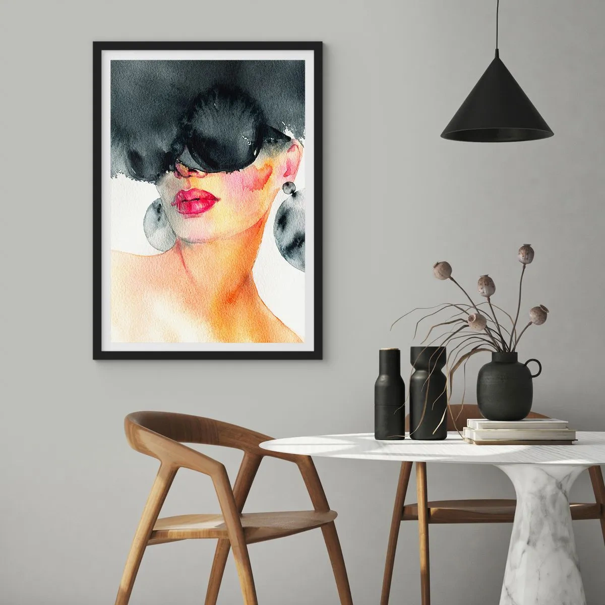 Affiche dans un cadre noir - Poster - Secret de l'élégance - 61x91 cm
