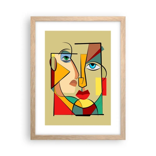 Affiche dans un chêne clair - Poster - Paire assortie - 30x40 cm