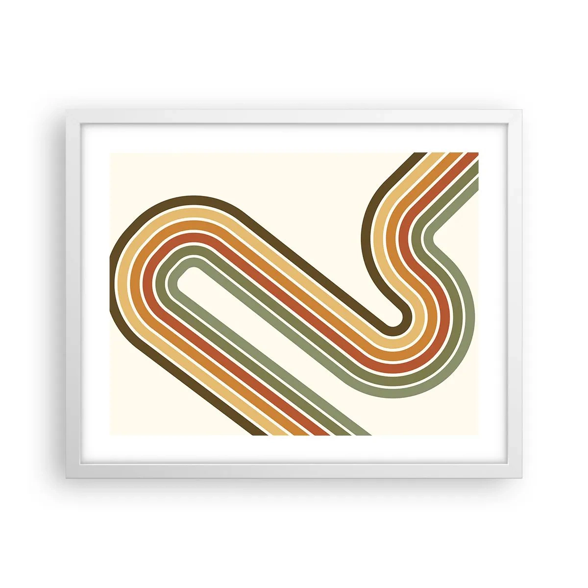 Affiche dans un cadre blanc - Poster - En zig zag vers le but - 50x40 cm