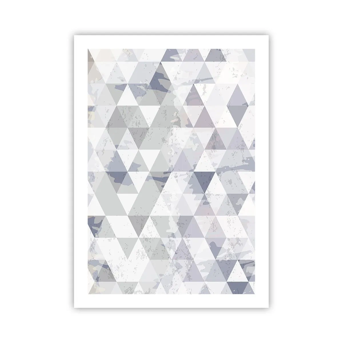 Affiche - Poster - Motif géométrique de triangles dans des tons de gris - 50x70cm - En rythme de trois - Décoration murale moderne pour le salon et la chambre ARTTOR