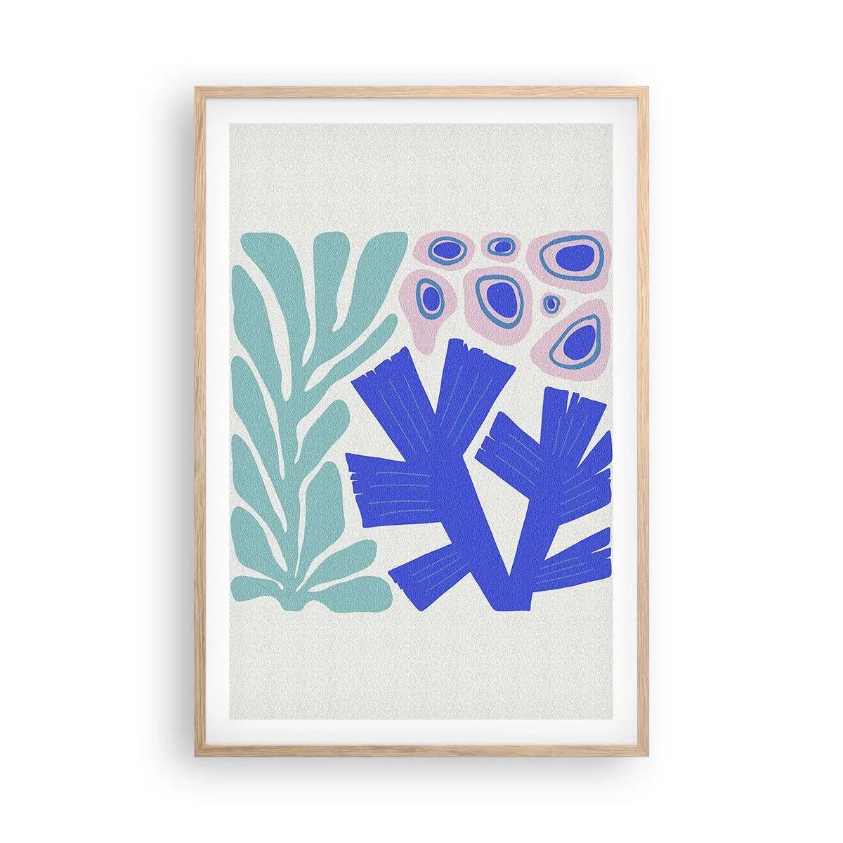 Affiche dans un chêne clair - Poster - Jardin sous-marin - 61x91 cm