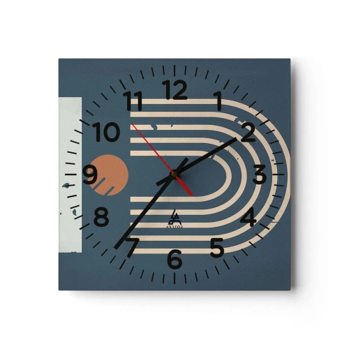 Horloge murale - Pendule murale - Géométrie sur la grenade - 30x30 cm