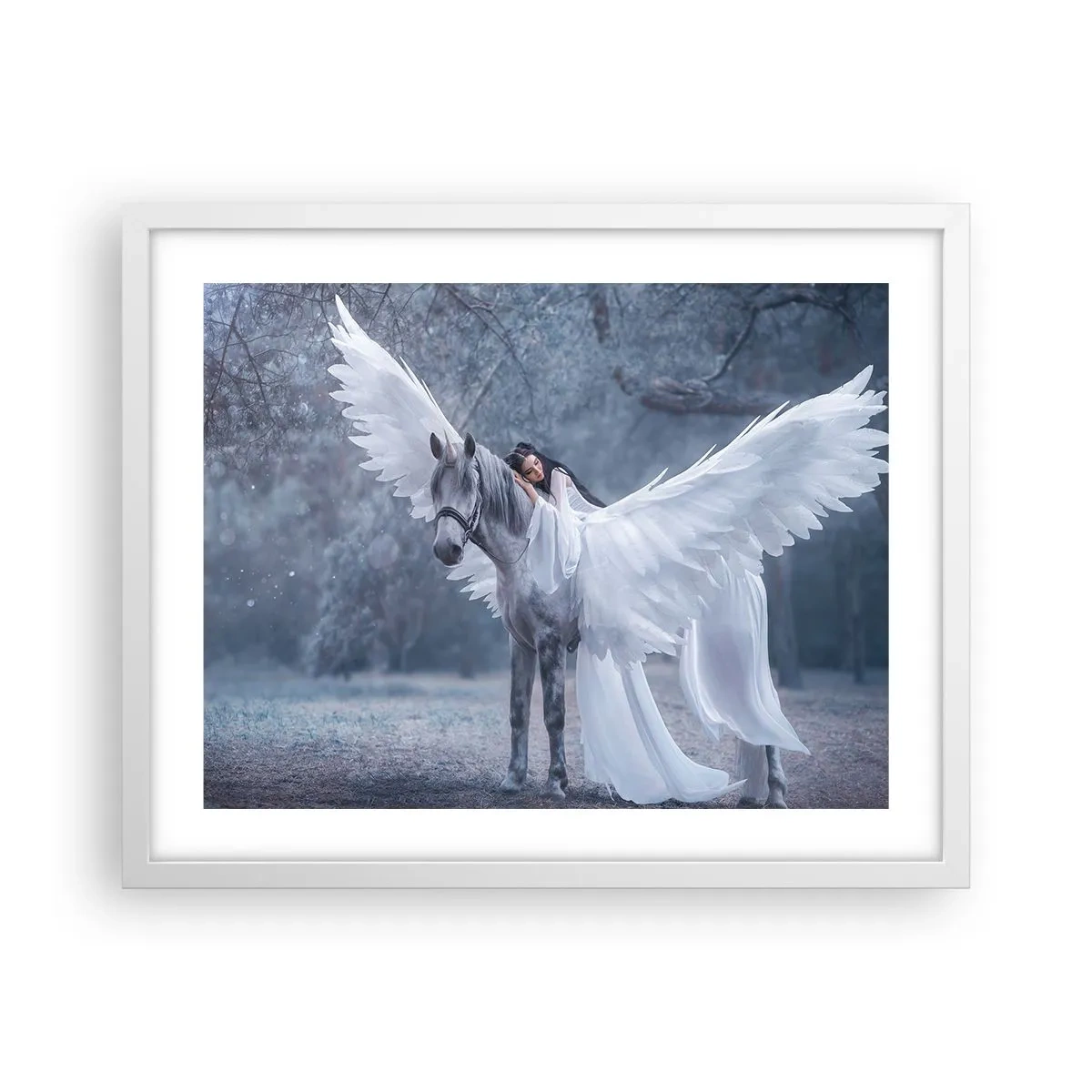 Affiche dans un cadre blanc - Poster - Un moment inspiré - 50x40 cm