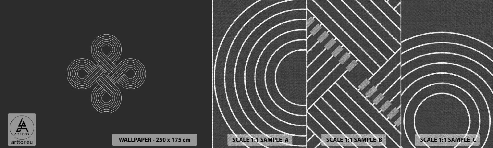 Échantillon de Papier Peint Premium Canvas - Dans l'âme celtique - Abstraction, Morceau, Minimalisme - 100x30 cm