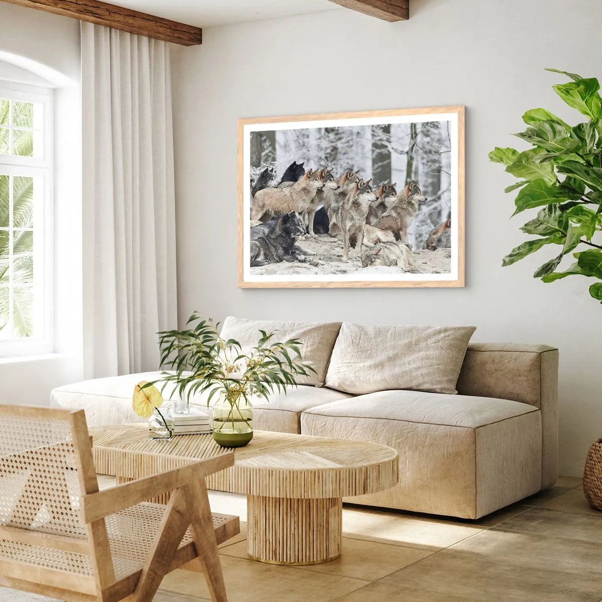 Affiche dans un chêne clair - Poster - Famille et amis - 50x40 cm