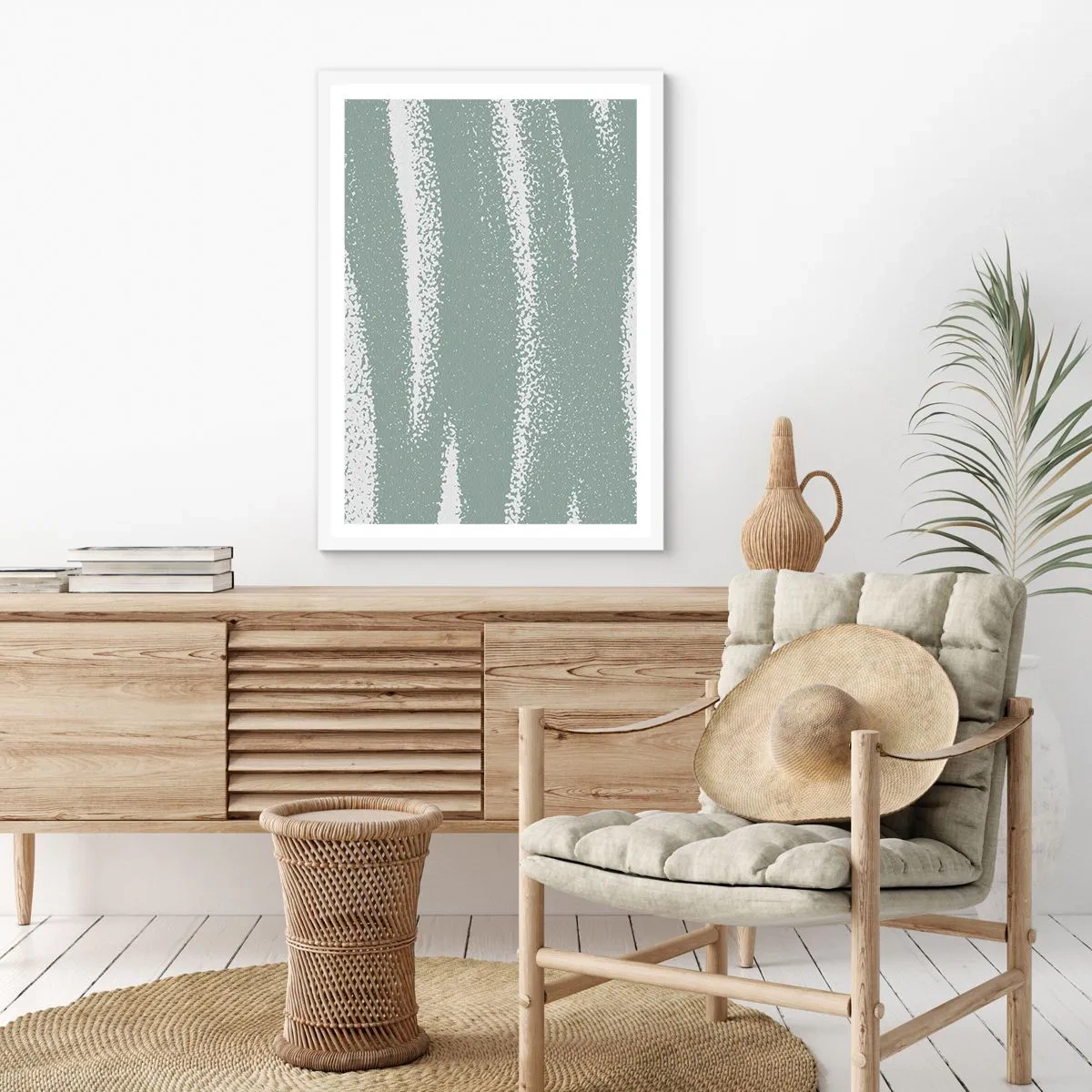 Affiche dans un cadre blanc - Poster - Abstraction dans un climat hivernal - 40x50 cm