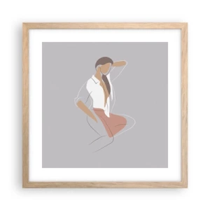 Affiche dans un chêne clair - Poster - Contour gracieux - 40x40 cm