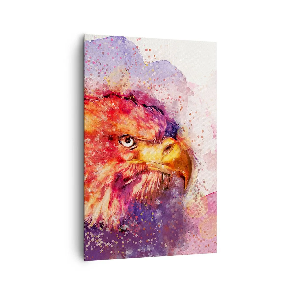 Impression sur toile - Image sur toile - Portrait d'un aigle aux couleurs aquarelles artistiques - 80x120cm - Tu ne veux pas savoir à quoi je pense - Décoration murale moderne pour le salon et la chambre ARTTOR