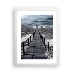 Affiche dans un cadre blanc - Poster - Jusqu'au rivage - 30x40 cm