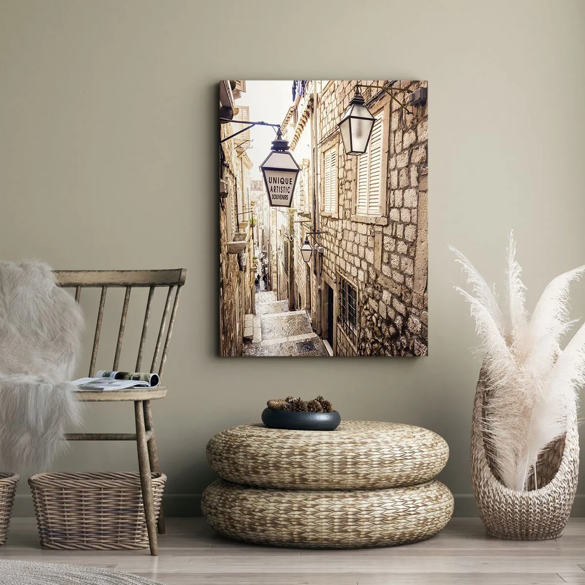 Impression sur toile - Image sur toile - Une charmante ruelle - 45x80 cm