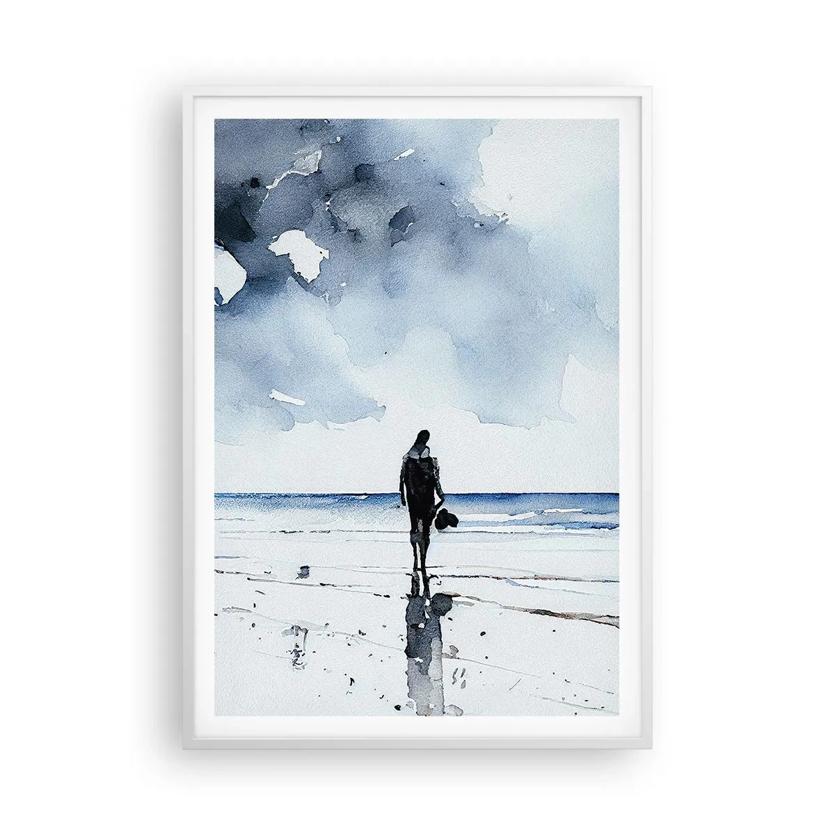 Affiche dans un cadre blanc - Poster - Conversation avec la mer - 70x100 cm