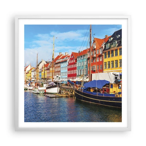 Affiche dans un cadre blanc - Poster - Quai joyeux - 60x60 cm