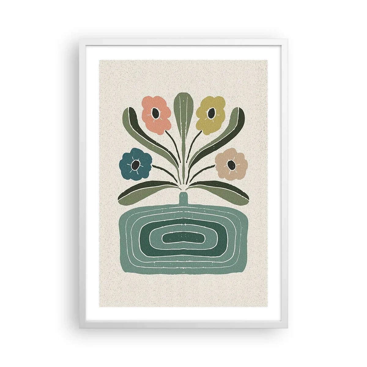 Affiche dans un cadre blanc - Poster - Bouquet symétrique - 50x70 cm