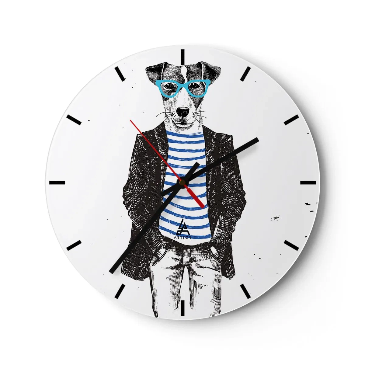 Horloge murale - Pendule murale - Un charme de chien - 40x40 cm