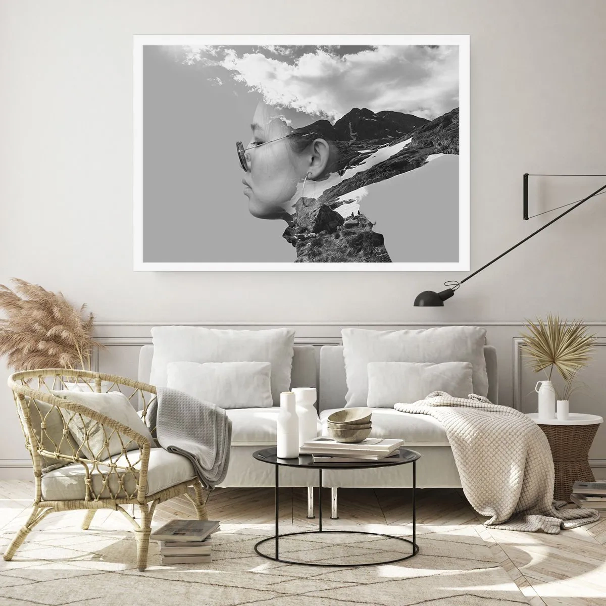Affiche - Poster - Portrait de montagnes et nuages - 91x61 cm