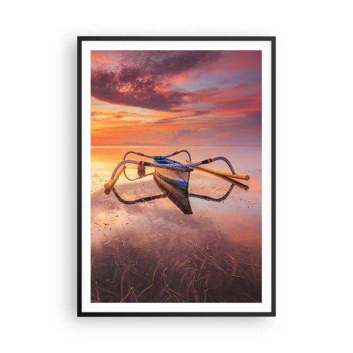 Affiche dans un cadre noir - Poster - Le calme d'une soirée tropicale - 70x100 cm