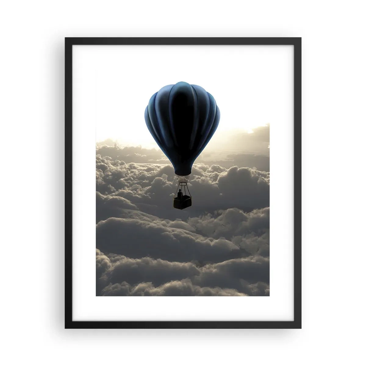 Affiche dans un cadre noir - Poster - Un vagabond au dessus des nuages - 40x50 cm