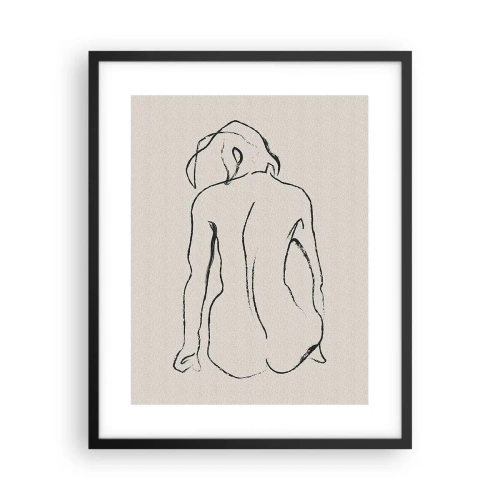 Affiche dans un cadre noir - Poster - Femme nue - 40x50 cm