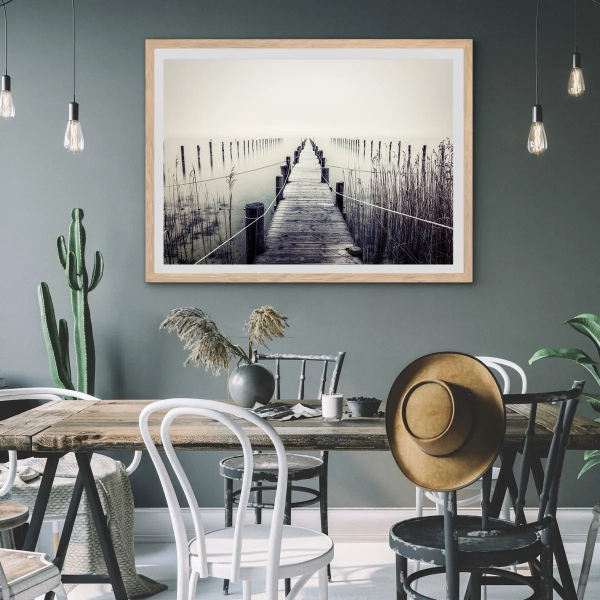 Affiche dans un chêne clair - Poster - Plongez dans la paix - 50x40 cm