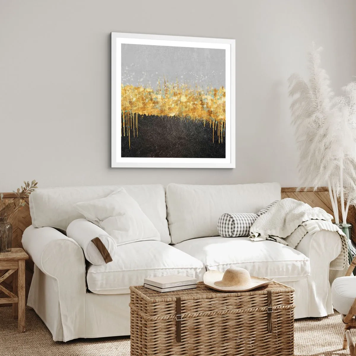 Affiche dans un cadre blanc - Poster - Vers l'intérieur et vers le haut - 40x40 cm