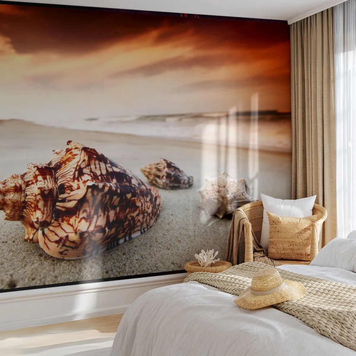 Papier Peint Autocollant Deluxe Sticker - Les parias des vagues - Paysage, Mer, Coquillage - 250x175 cm