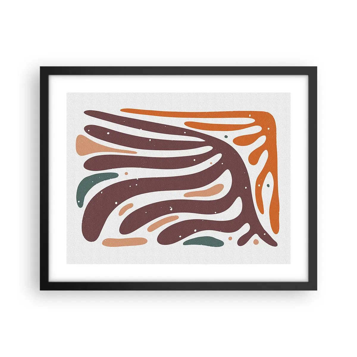 Affiche dans un cadre noir - Poster - Composition organique rayonnante - 50x40 cm