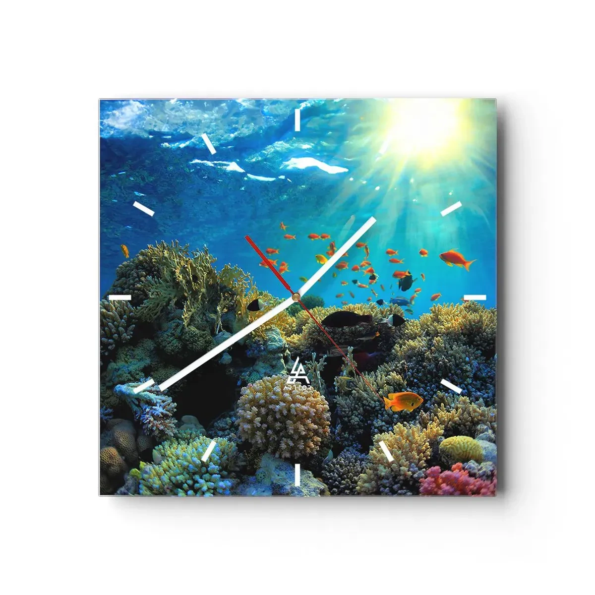 Horloge murale - Pendule murale - Trésor sous-marin - 40x40 cm