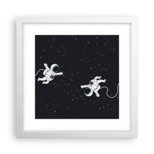 Affiche dans un cadre blanc - Poster - Sortie cosmique - 30x30 cm