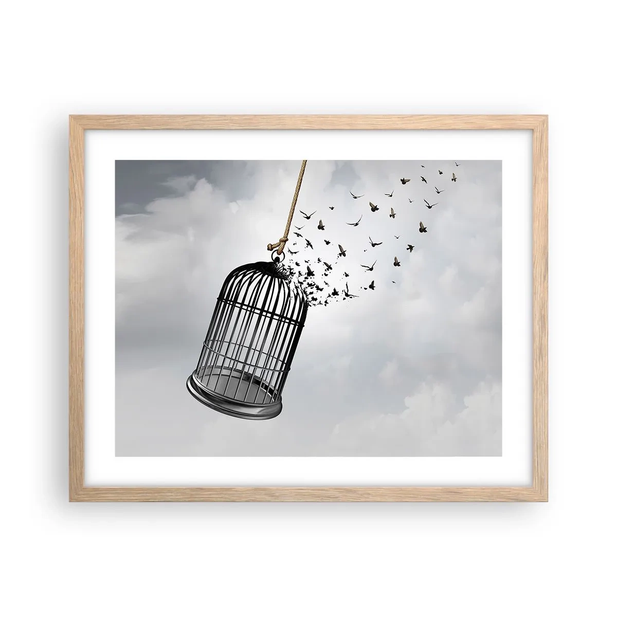 Affiche dans un chêne clair - Poster - Foie...Espoir...Liberté! - 50x40 cm