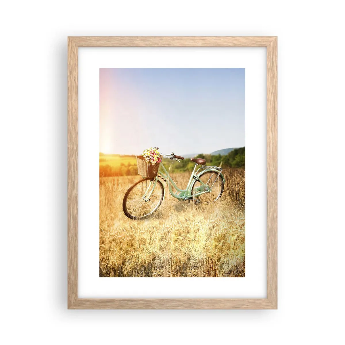 Affiche dans un chêne clair - Poster - Je vais rester un petit moment - 30x40 cm