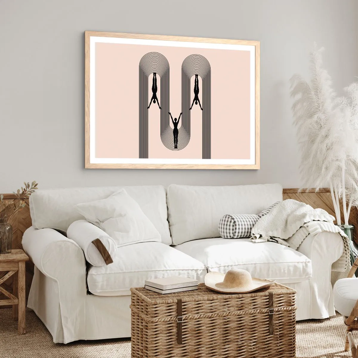 Affiche dans un chêne clair - Poster - Les jambes en l’air - 50x40 cm