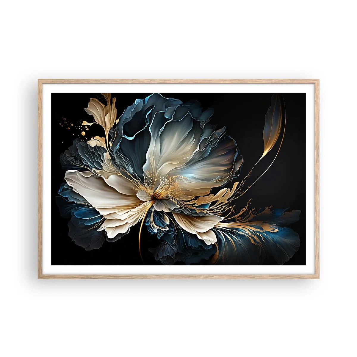 Affiche dans un chêne clair - Poster - Fleur de fougère de conte de fées - 100x70 cm