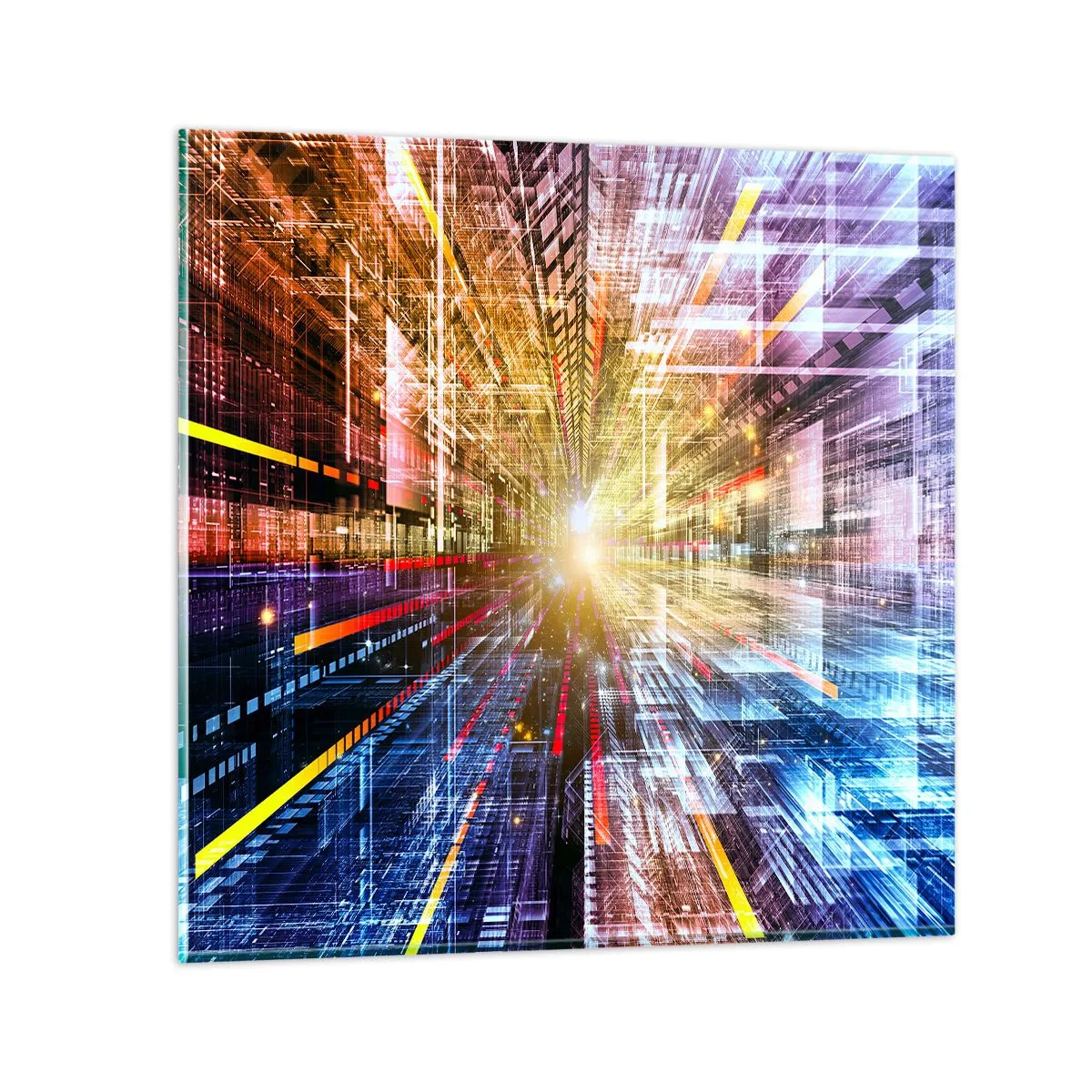 Impression sur verre - Image sur verre - Couloir lumineux - 50x50 cm