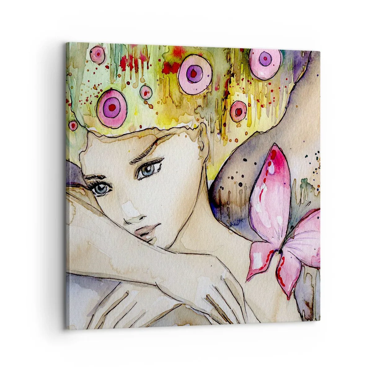Impression sur toile - Image sur toile - La princesse papillon - 60x60 cm