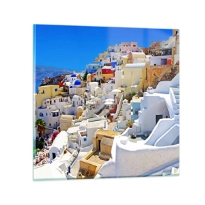 Impression sur verre - Image sur verre - Le rêve d'un été grec - 70x70 cm