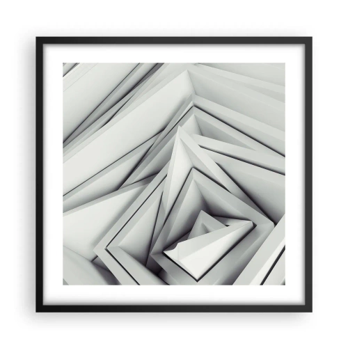 Affiche dans un cadre noir - Poster - Bourgeon d’angles vifs - 50x50 cm
