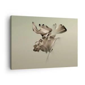 Impression sur toile - Image sur toile - Une image abstraite d'un élan sur un fond minimaliste - 70x50cm - La douce force de la paix - Décoration murale moderne pour le salon et la chambre ARTTOR