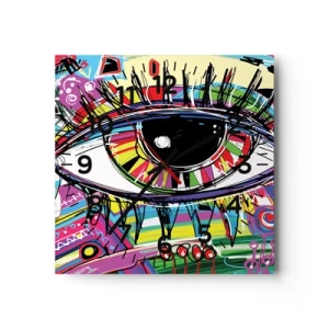 Horloge murale - Pendule murale - Oeil coloré - âme colorée - 40x40 cm