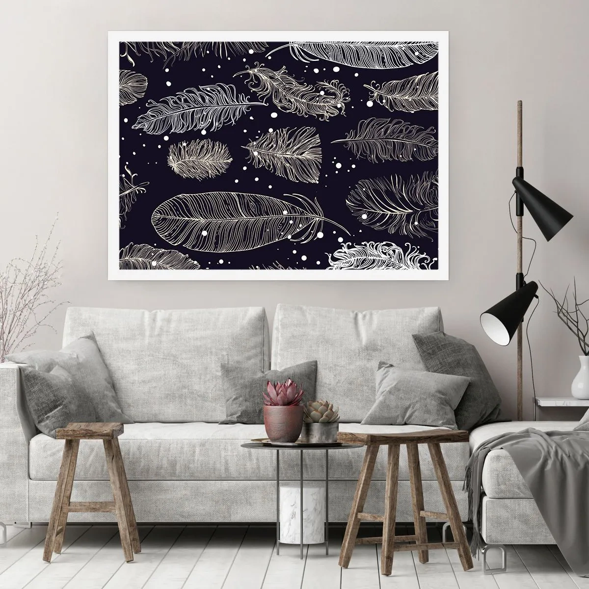 Affiche - Poster - Toile de plumes - 70x50 cm