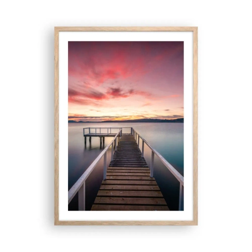 Affiche dans un chêne clair - Poster - La douce flamme du soir - 50x70 cm