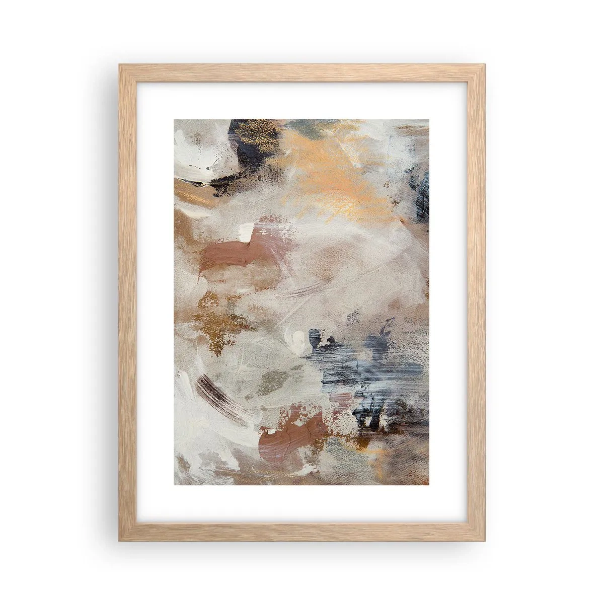 Affiche dans un chêne clair - Poster - Abstraction brumeuse - 30x40 cm