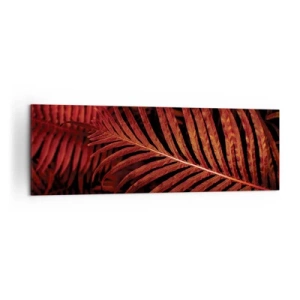 Impression sur toile - Image sur toile - Gros plan de feuilles tropicales rouges - 160x50cm - Chaleur de la vie - Décoration murale moderne pour le salon et la chambre ARTTOR