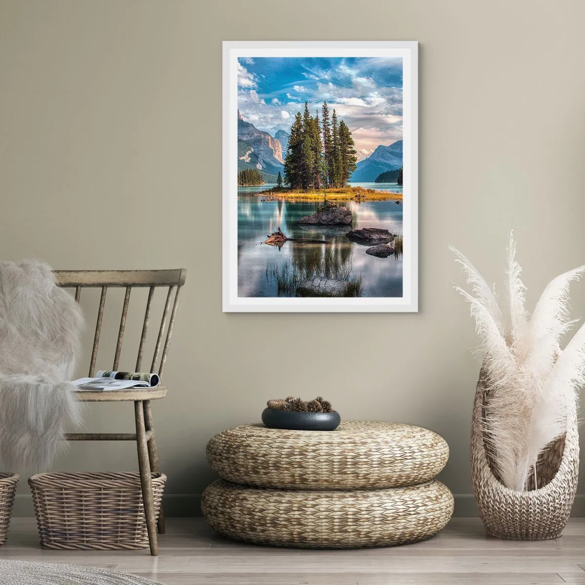 Affiche dans un cadre blanc - Poster - Sous les grandes eaux claires - 40x50 cm