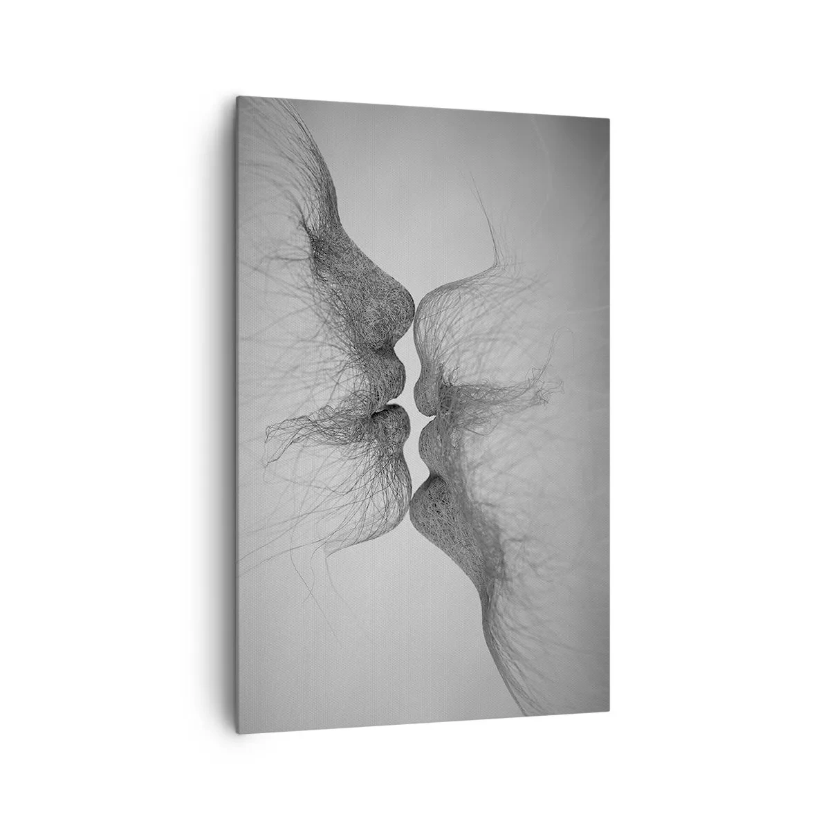 Impression sur toile - Image sur toile - Un baiser abstrait présenté sous une forme éthérée - 80x120cm - La bise du vent - Décoration murale moderne pour le salon et la chambre ARTTOR