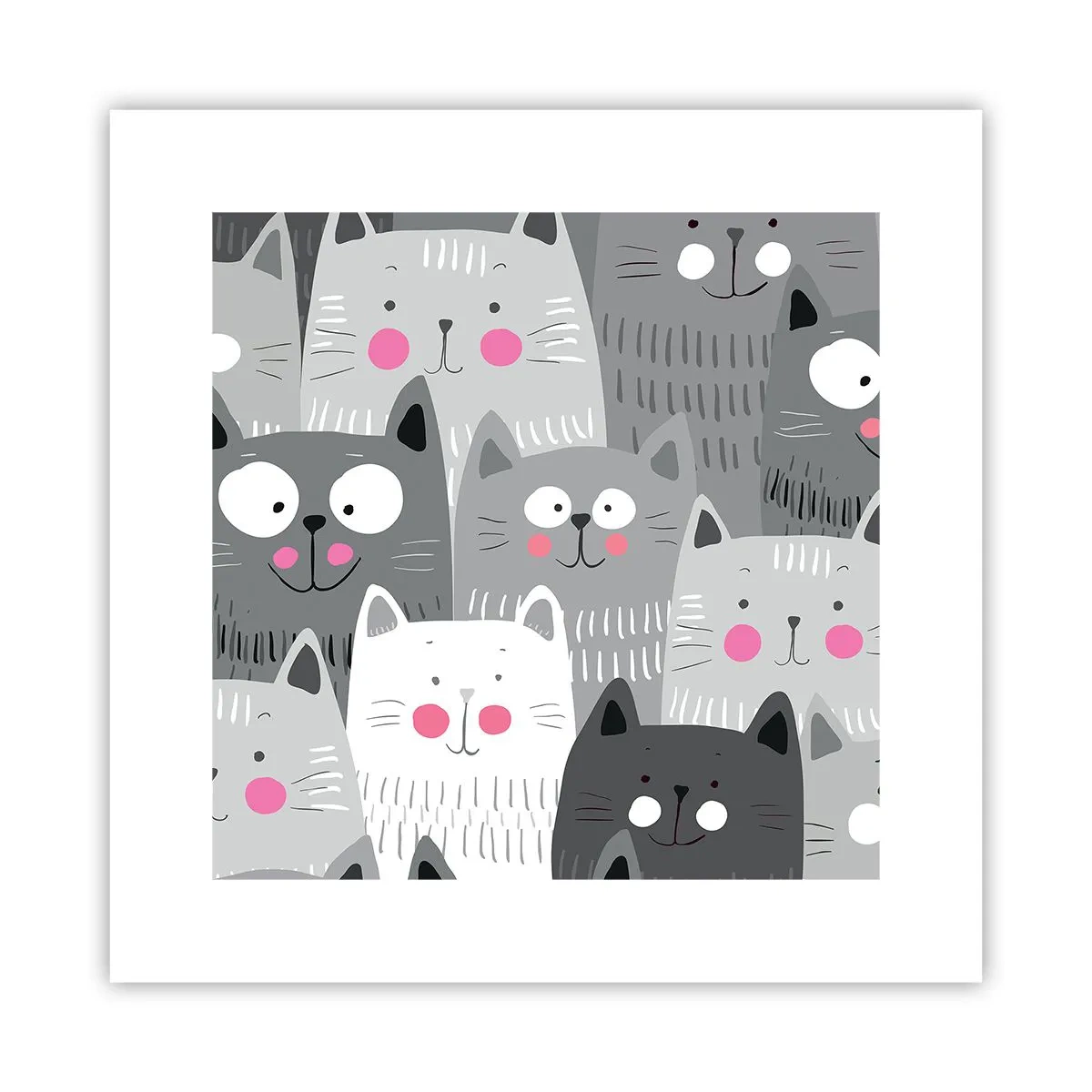 Affiche - Poster - Le monde des chats - 30x30 cm